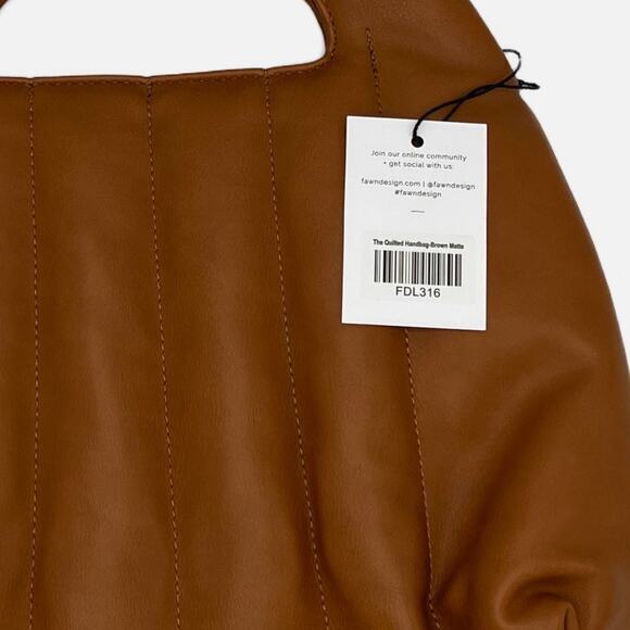 Fawn Design the Quilted Handbag or Crossbody with Dust Bag in Matte Brown - Picture 7 of 7